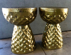 Side Table - Gold Drum