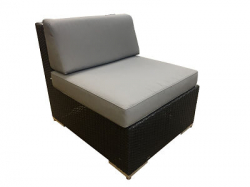 Outdoor Furniture - Middle - Black Wicker with Gray Cushion